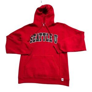 Seattle U Red Hoodie Russell Athletic M Kangaroo Pocket & Drawstring Hood